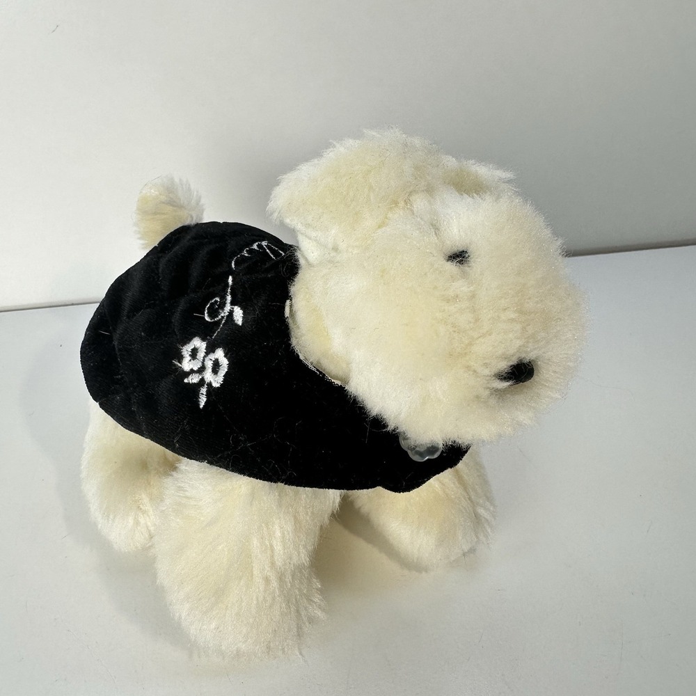 Vintage LuLu Macfluff Muffy Vanderbear Dog 1993  Black Cape Embroidered Name